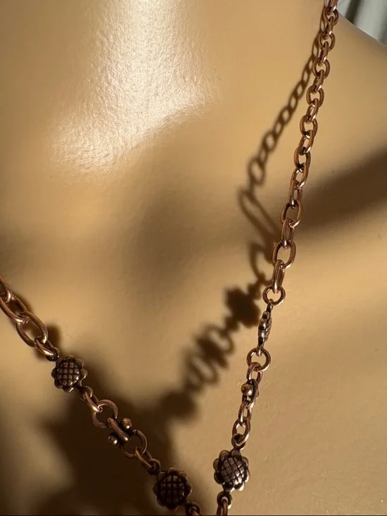 Kirks Folly Rose Gold Floral Cross Necklace with Pink Accents - Picture 3 of 7